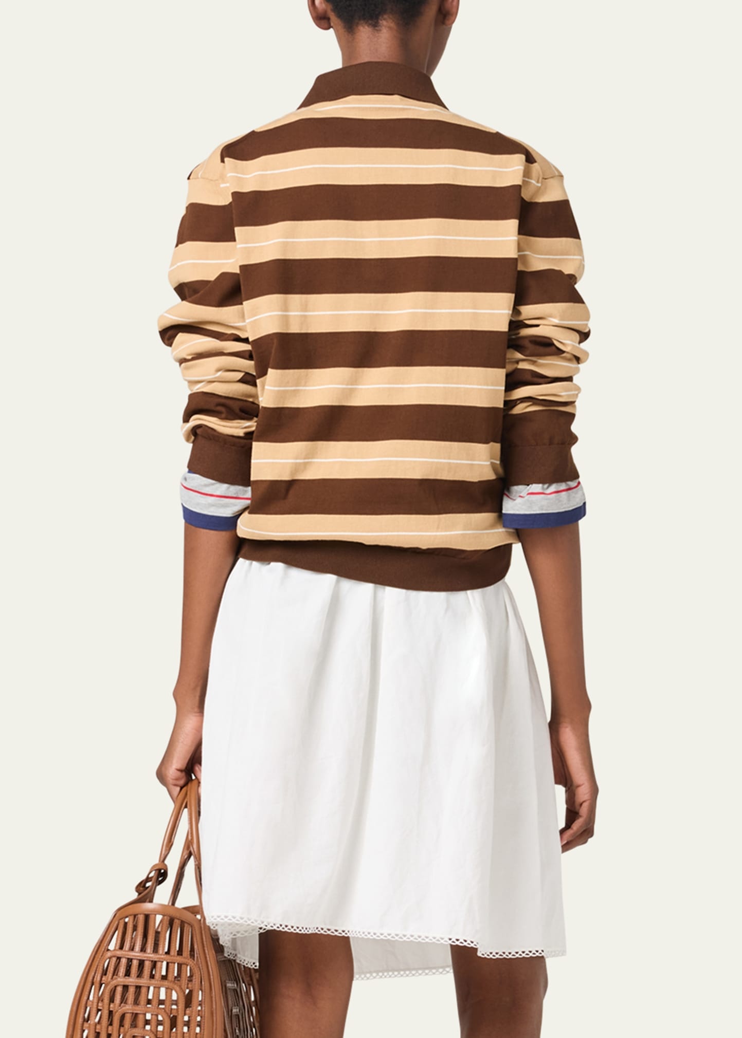 Striped Cotton Knit Long-Sleeve Polo - 3