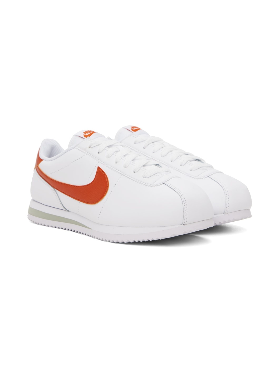 White & Orange Cortez Sneakers - 4