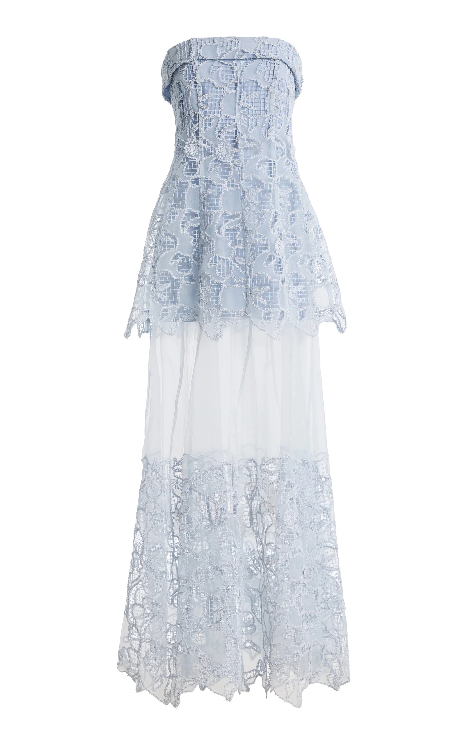 Rennis Embroidered Bustier Gown ivory - 1