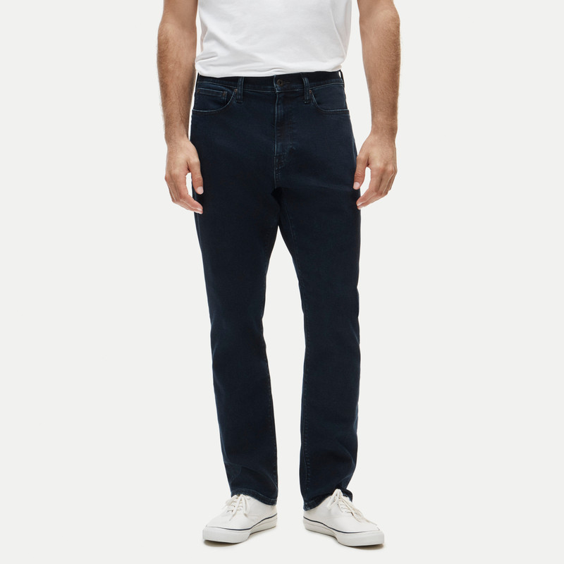 Athletic Straight-fit stretch jean in deep lake wash - 1