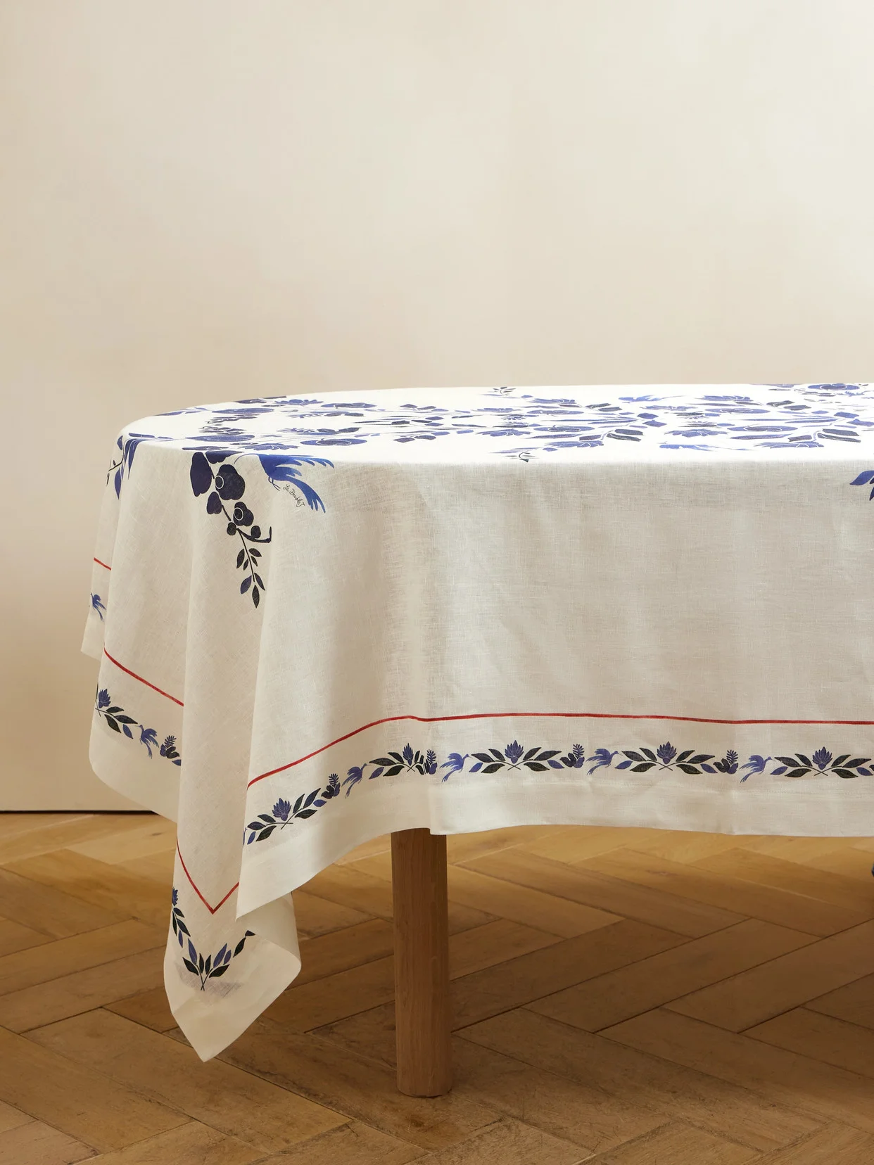 Large Printed Linen Tablecloth - 1
