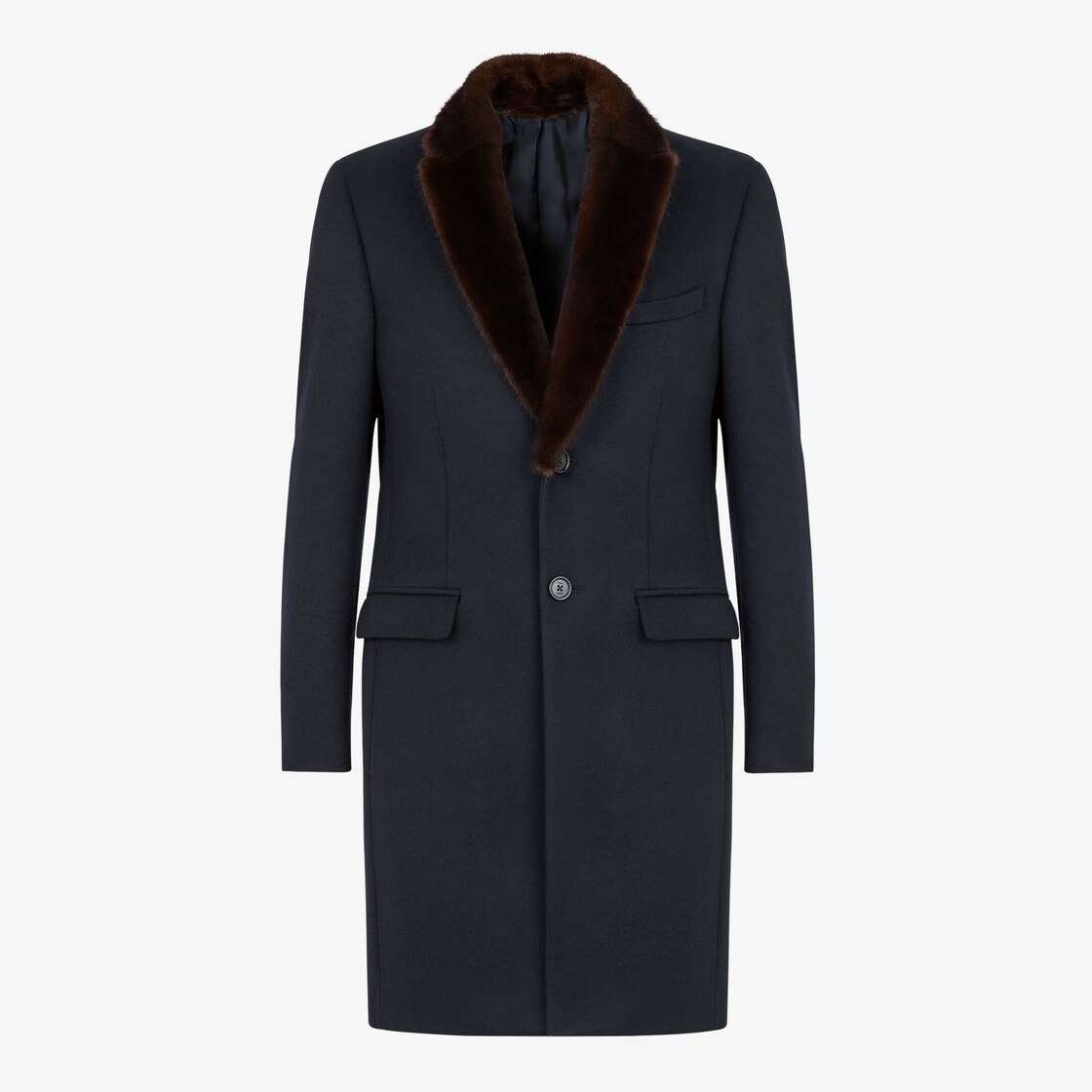 Blue wool and cashmere coat - 1