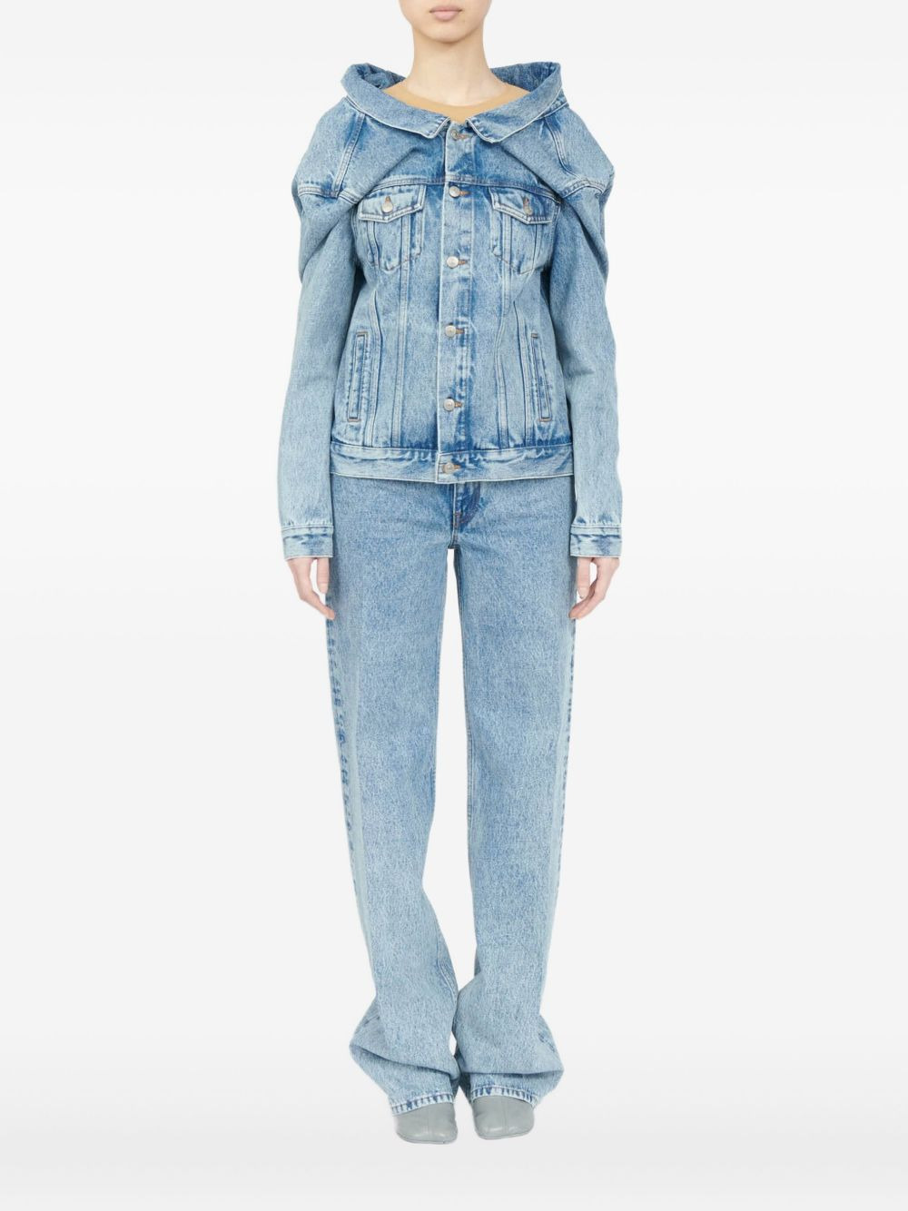 light-wash denim jacket - 2