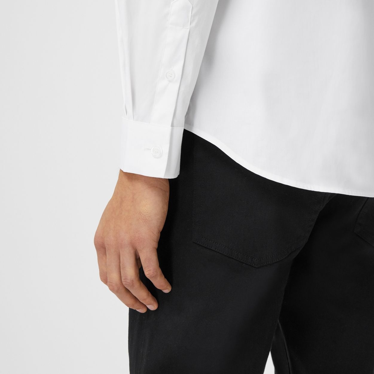 Monogrom Motif Stretch Cotton Poplin Shirt - 5