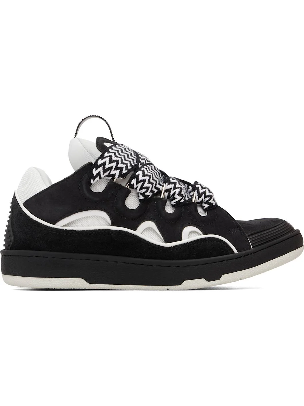 Black & White Curb Sneakers - 1