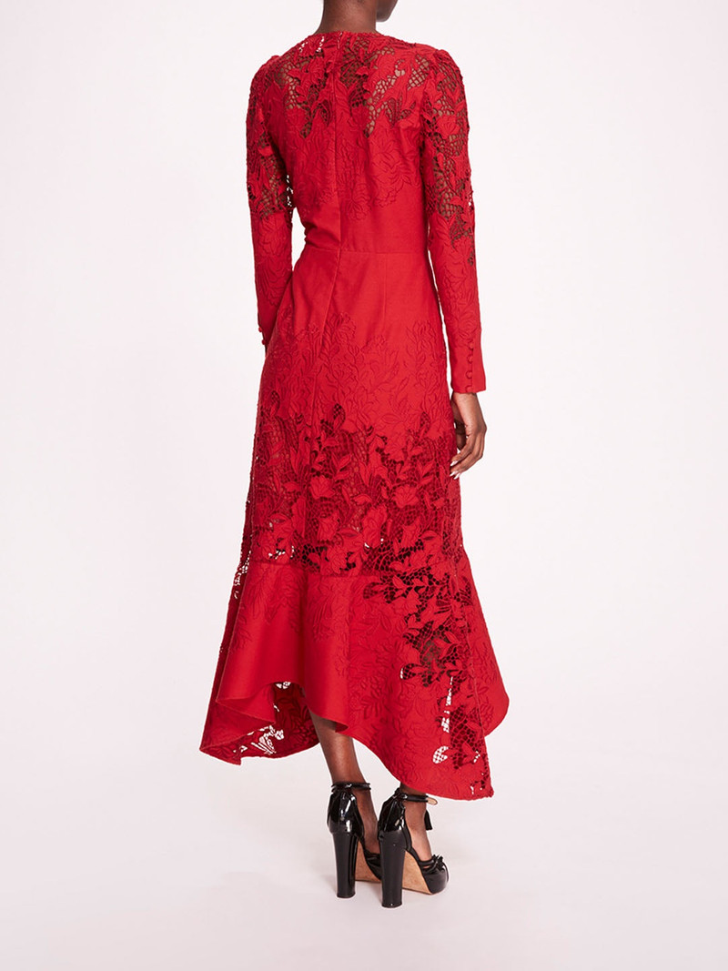 Marchesa LINEN LACE MAXI DRESS outlook