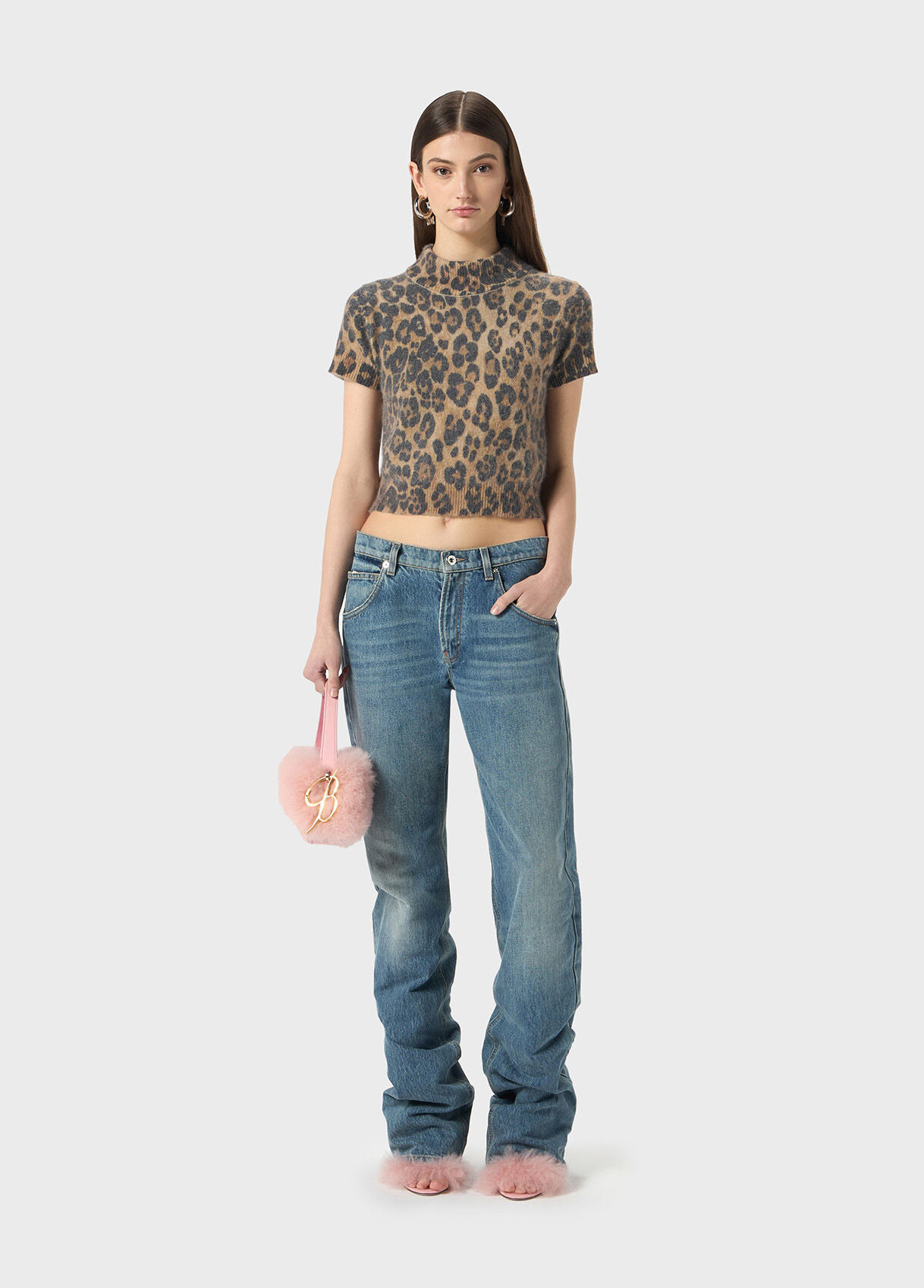 GRANDAD NECK SWEATER WITH ANIMAL-PRINT - 5