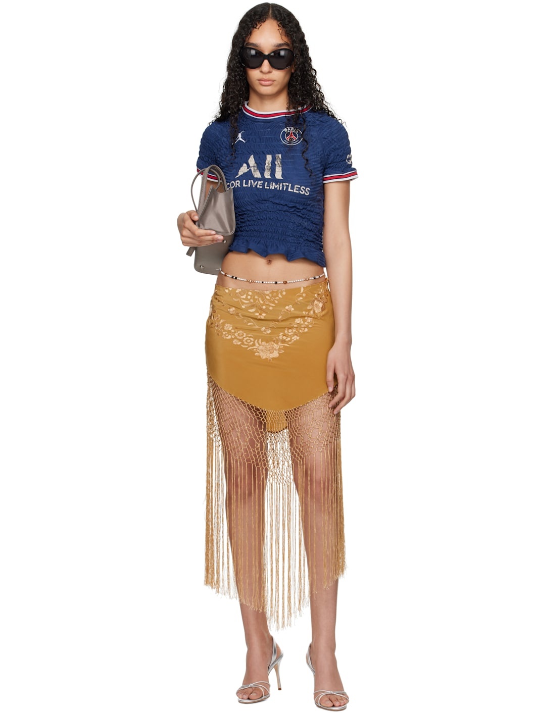 SSENSE Exclusive Yellow Demi-Couture Piano Shawl Midi Skirt - 5