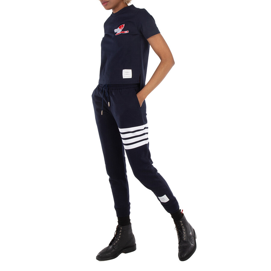 Thom Browne Navy 4-Bar Engineered Track Pants - 4