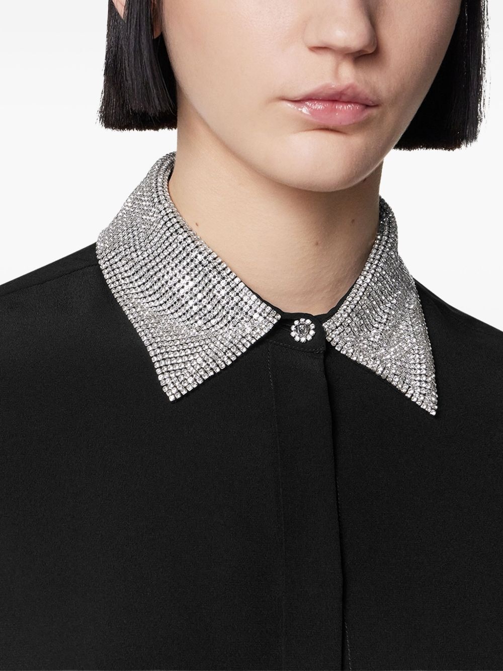 embellished-collar shirt - 5