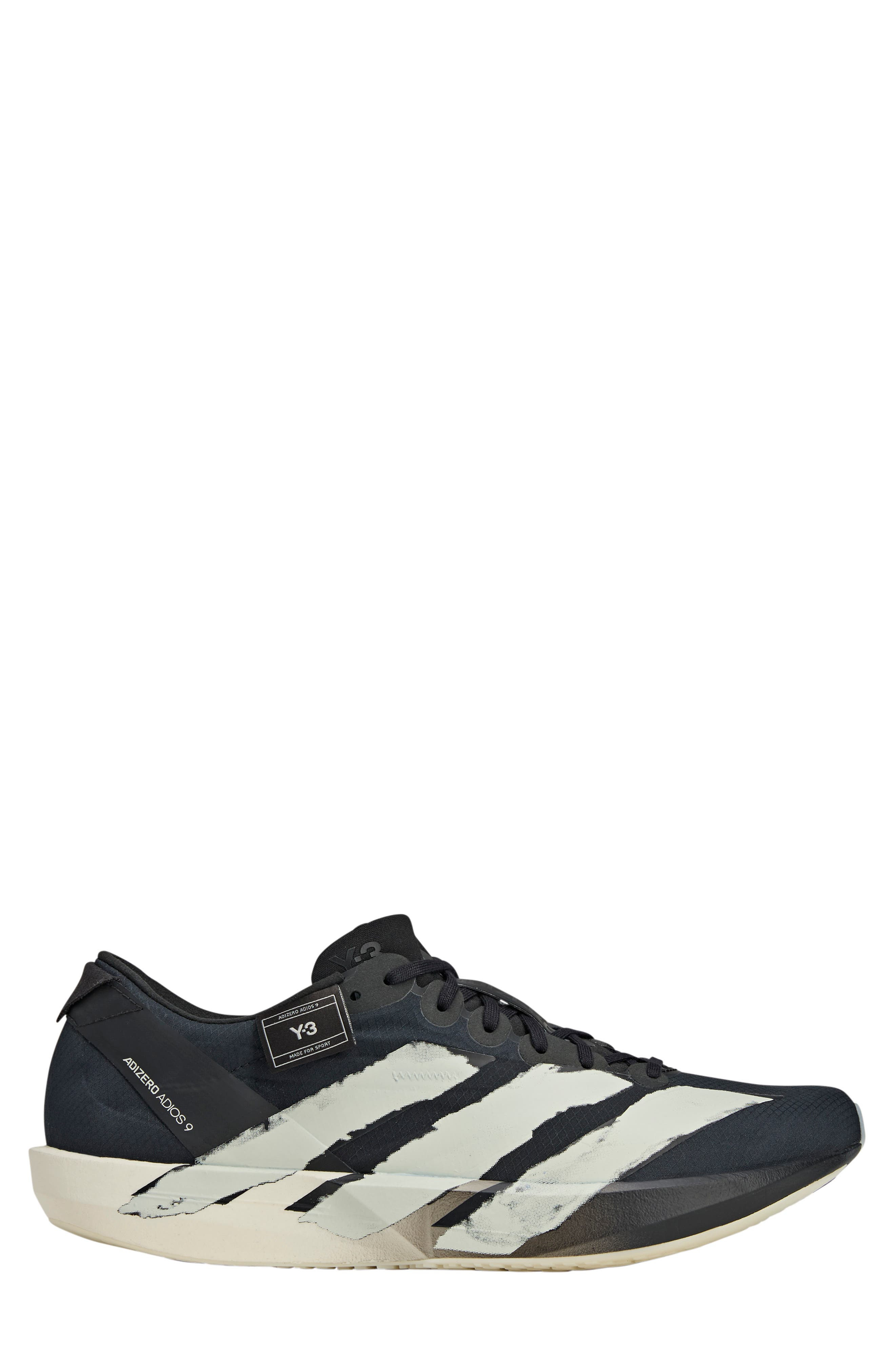 Y-3 Gender Inclusive Adios 9 Running Sneaker in Black/Black/Off White at Nordstrom - 3
