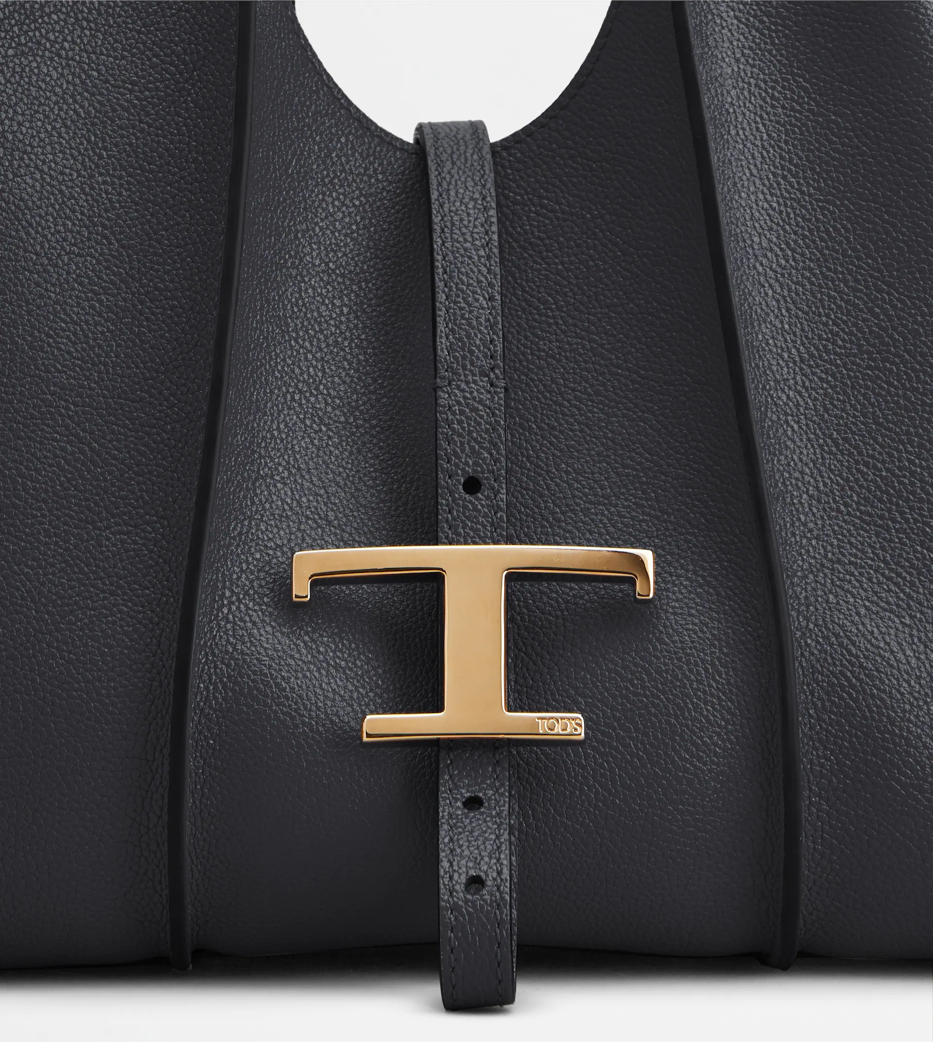 Tod's T TIMELESS SHOPPING BAG IN LEATHER MINI - BLACK