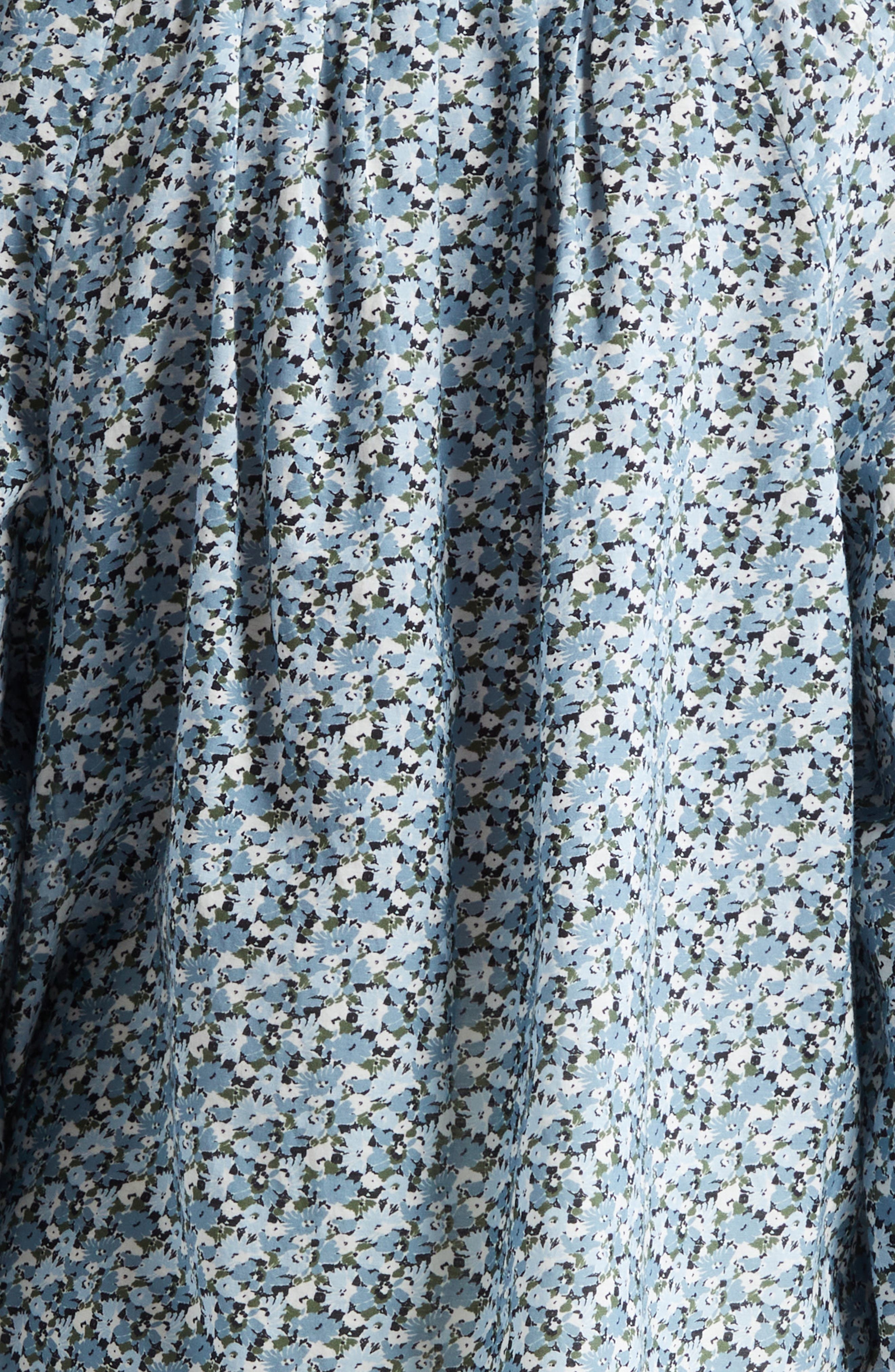 Veronica Beard Madge Floral Cotton Blend Button-Up Shirt in Lake Mist Multi at Nordstrom - 6