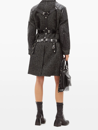 Junya Watanabe Vinyl-strap patch-pocket wool-tweed coat outlook