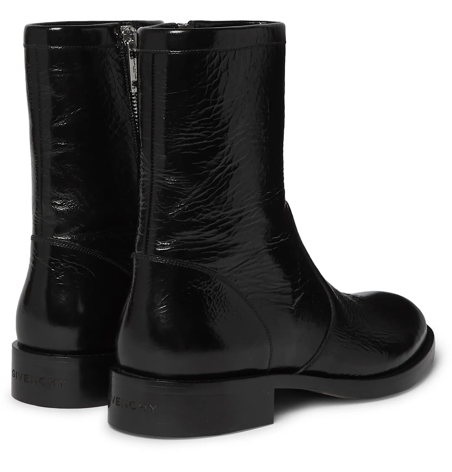 Cruz Cracked Patent-Leather Boots - 6