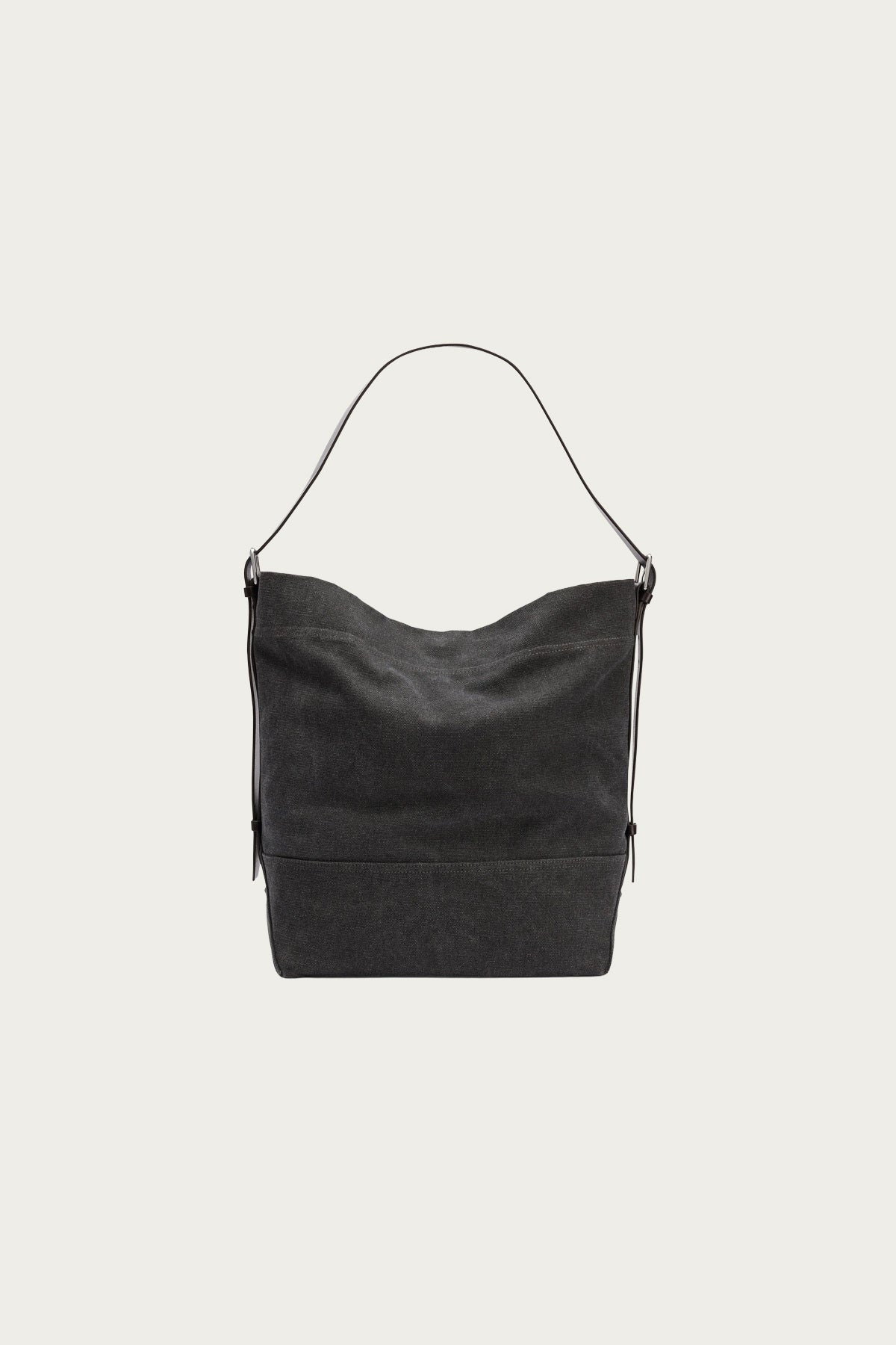 Belted Tote Bag - Ash Black - 1