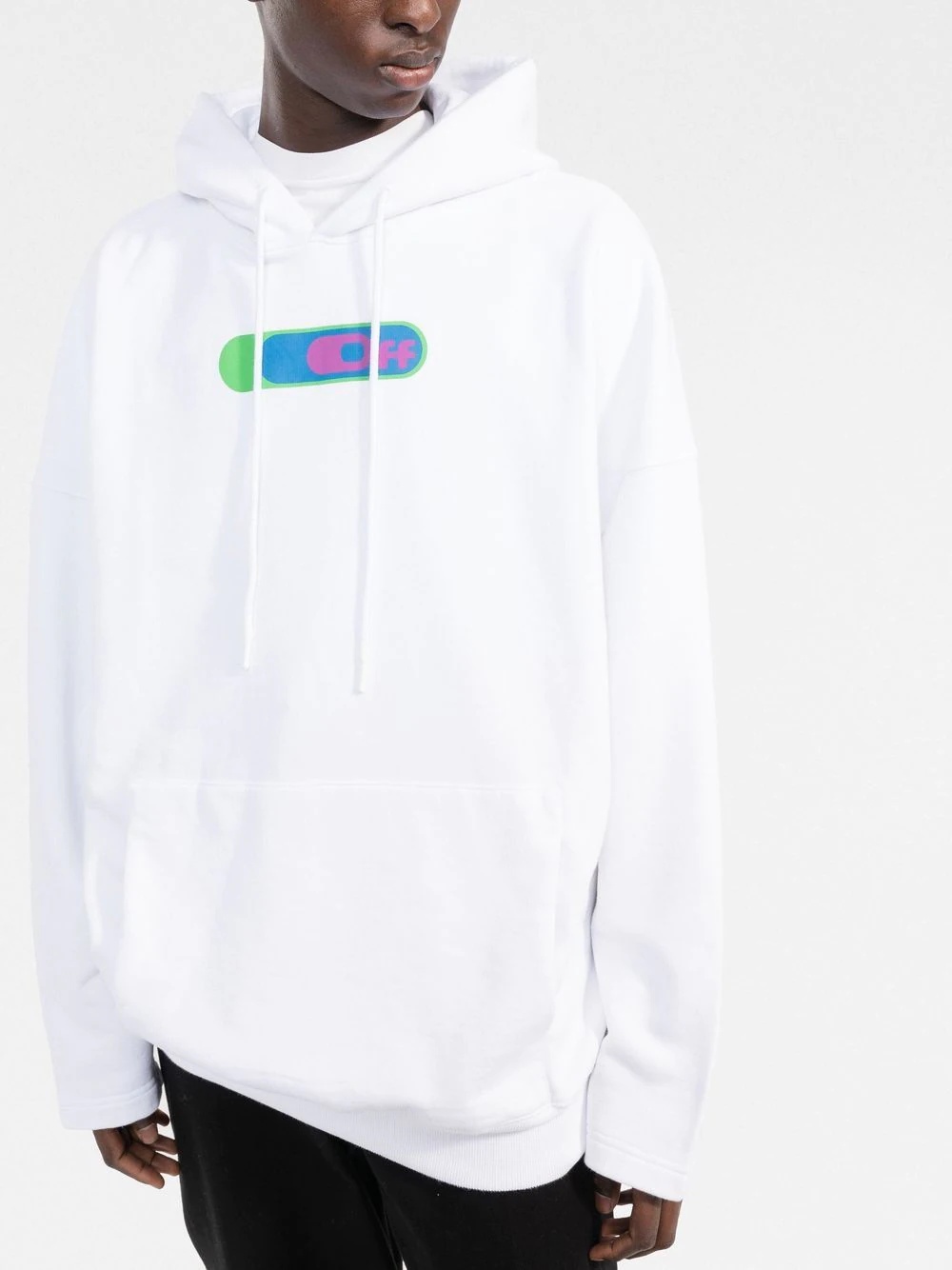 logo-print drawstring hoodie - 3