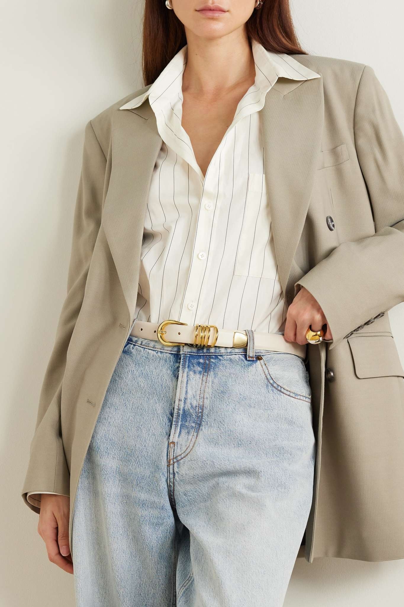 Hollyhock leather belt Ivory - 2