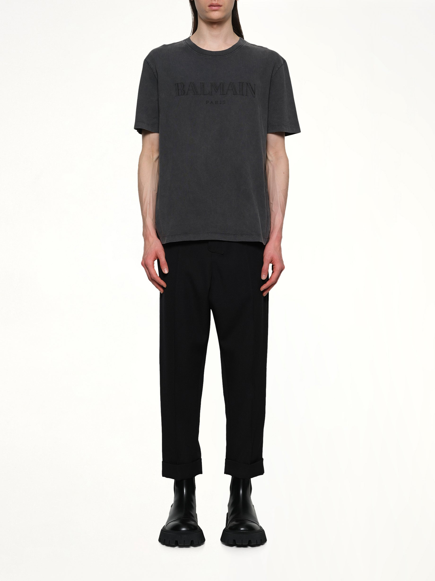 Balmain Vintage Emblem T-Shirt in Vintage Black - 7