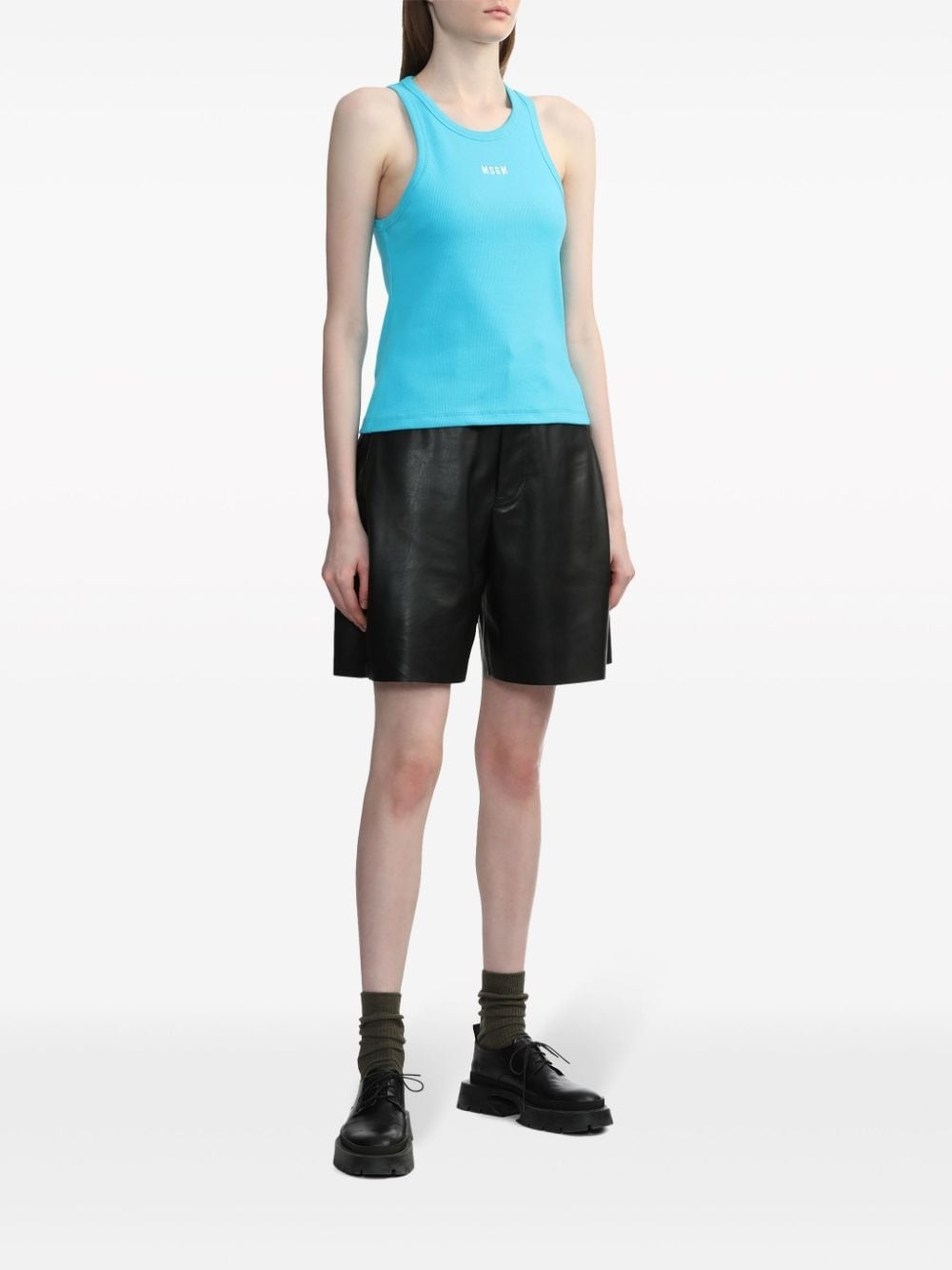 logo-embroidered tank top - 2