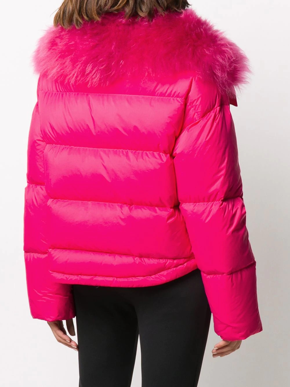 fur-rimmed puffer jacket - 4