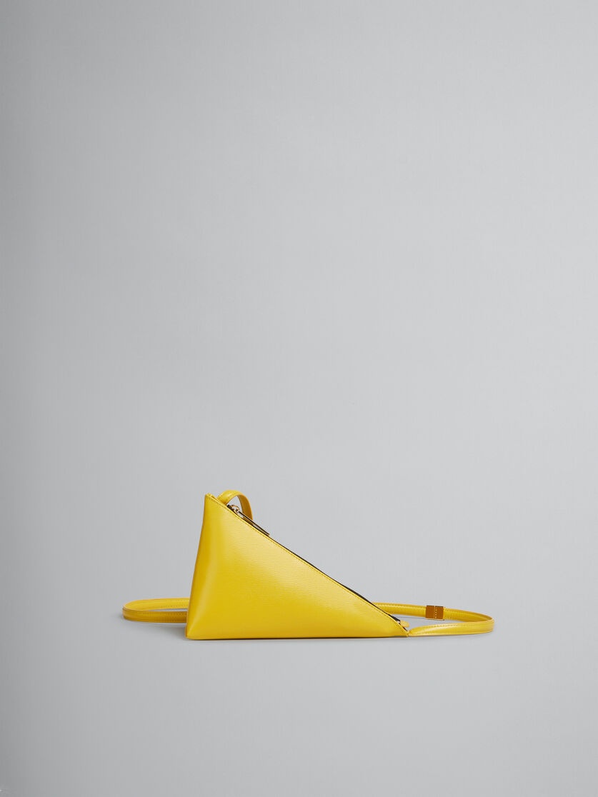YELLOW LEATHER PRISMA TRIANGLE CROSSBODY BAG - 1