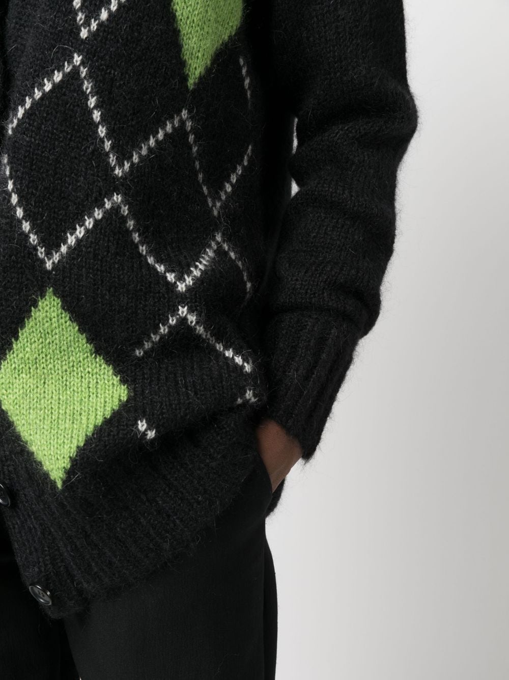 geometric-pattern knitted cardigan - 5