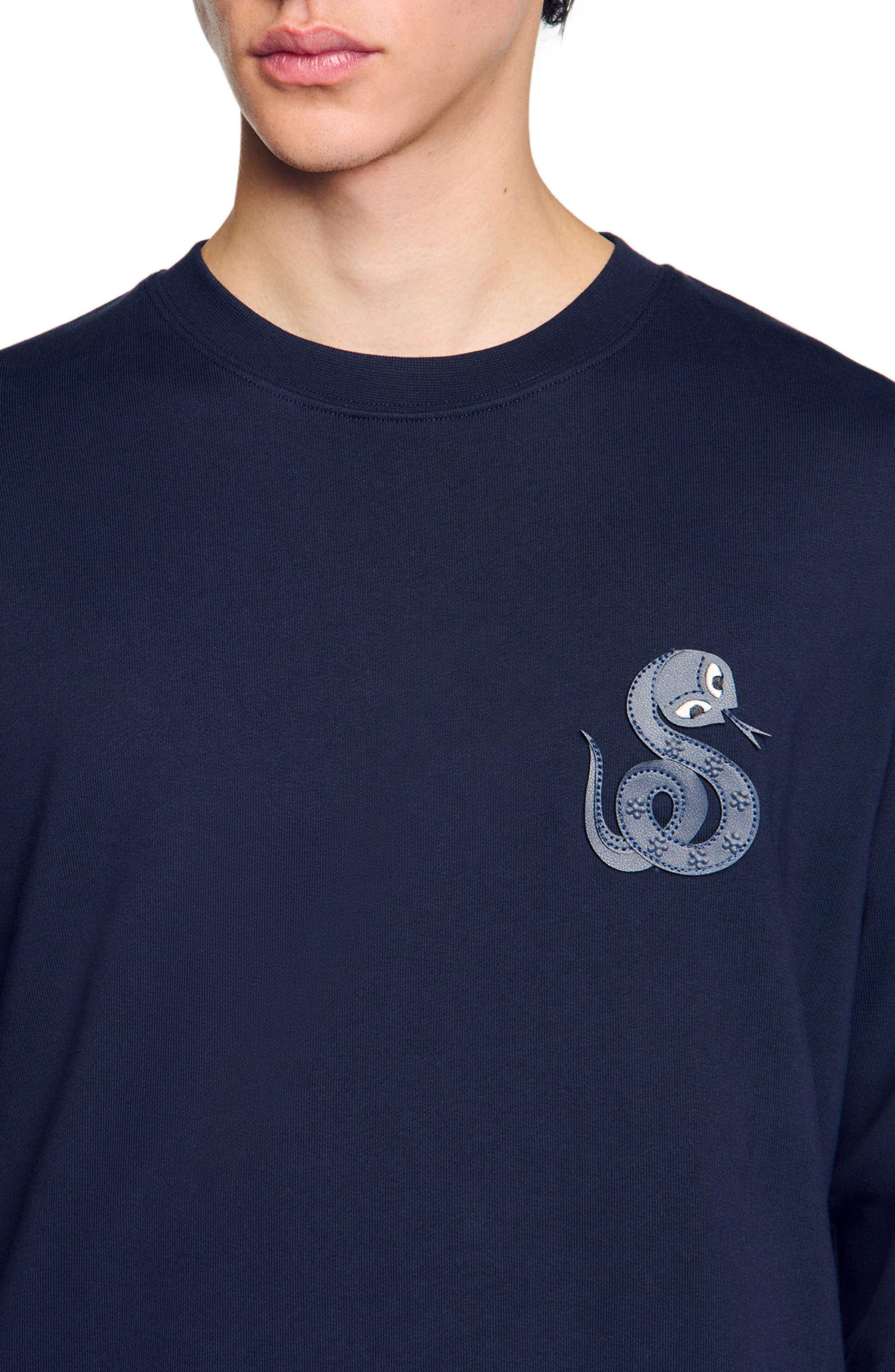 SANDRO Sweater with snake detail in Midnight Blue at Nordstrom - 4
