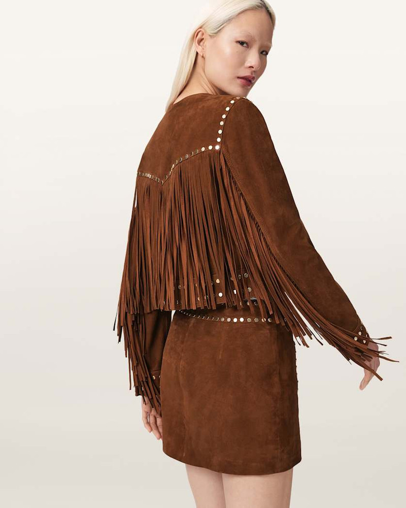 ALICE SUEDE STUDDED CROPPED TRUCKER JACKET 3