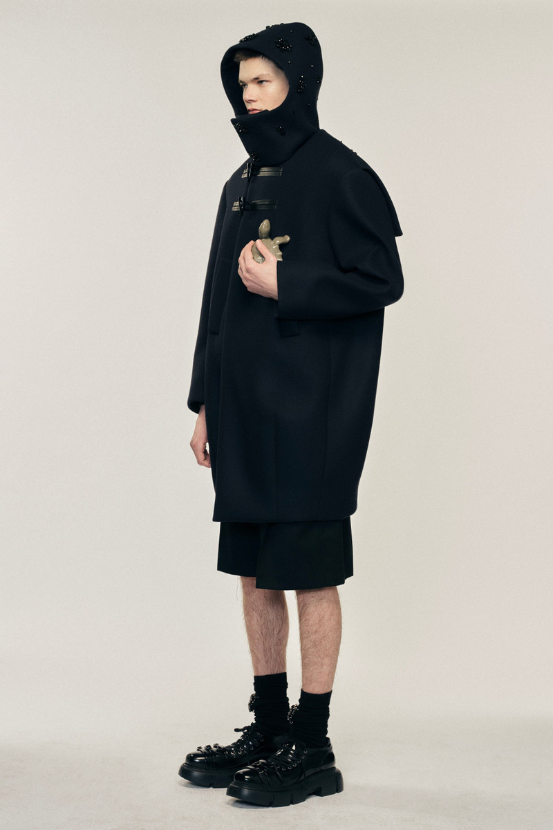 Embellished Back Flap Cocoon Duffle Coat 3