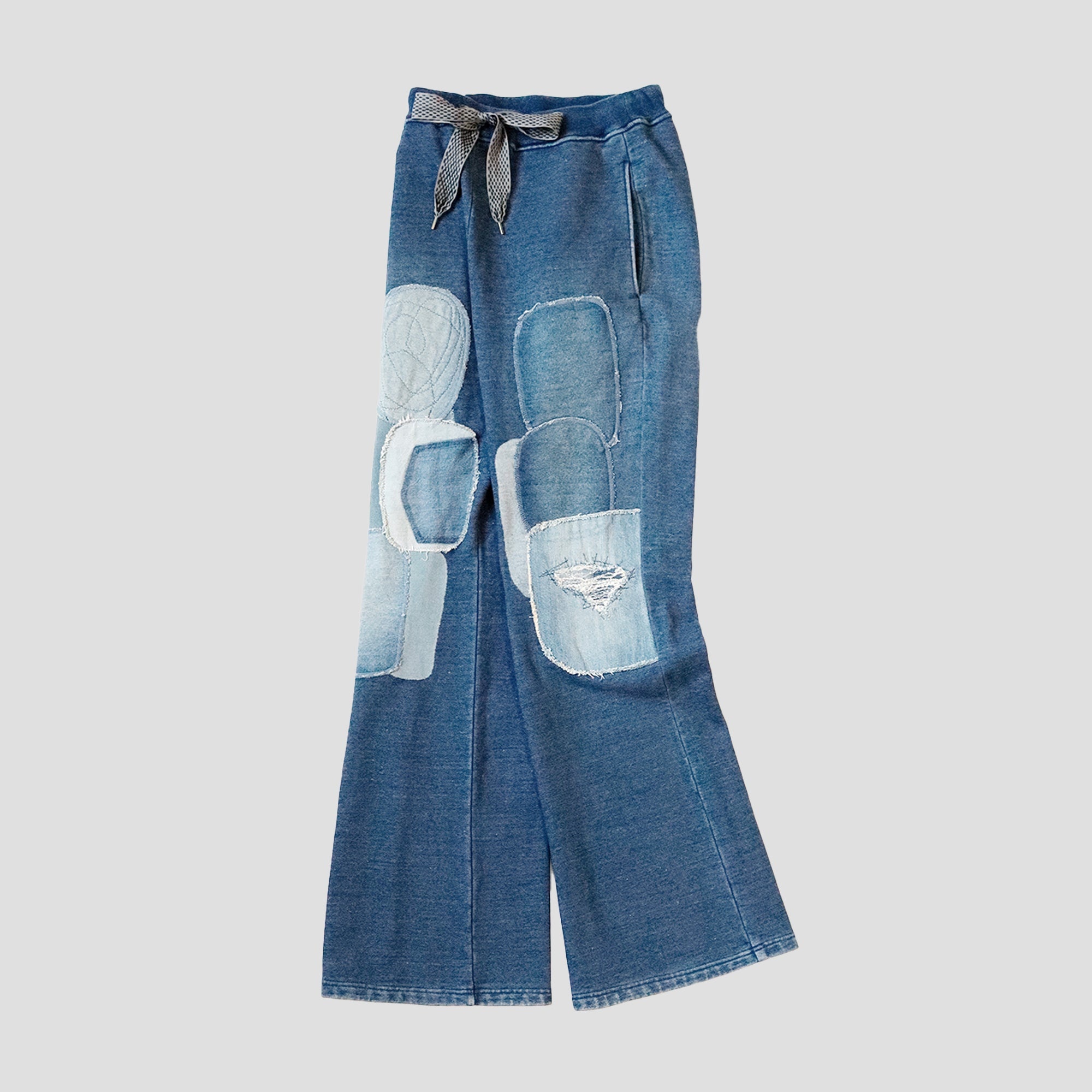 INDIGO FLARE SWEAT PANTS (MID WASH) - 2