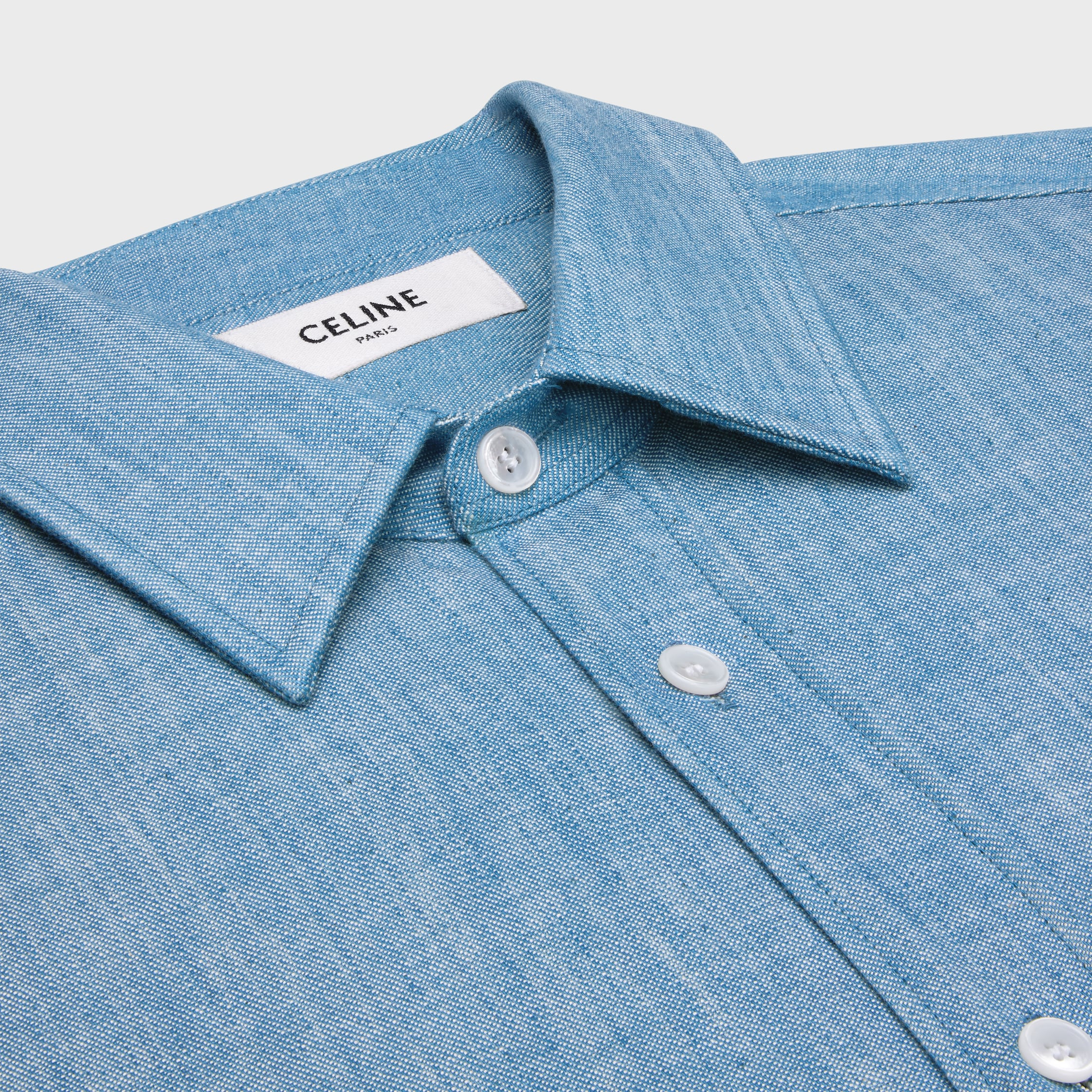 loose shirt in chambray cotton - 3