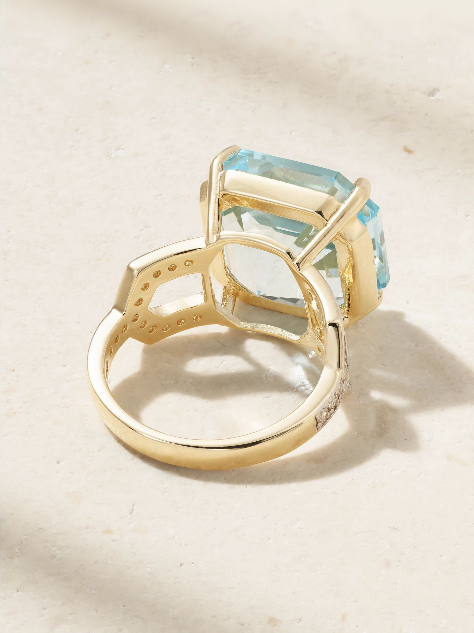 14-karat gold, topaz and diamond ring Blue - 3
