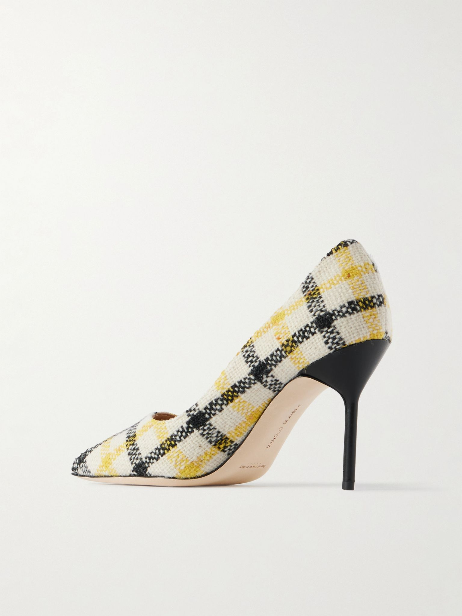 BB 90 checked tweed pumps Yellow - 2
