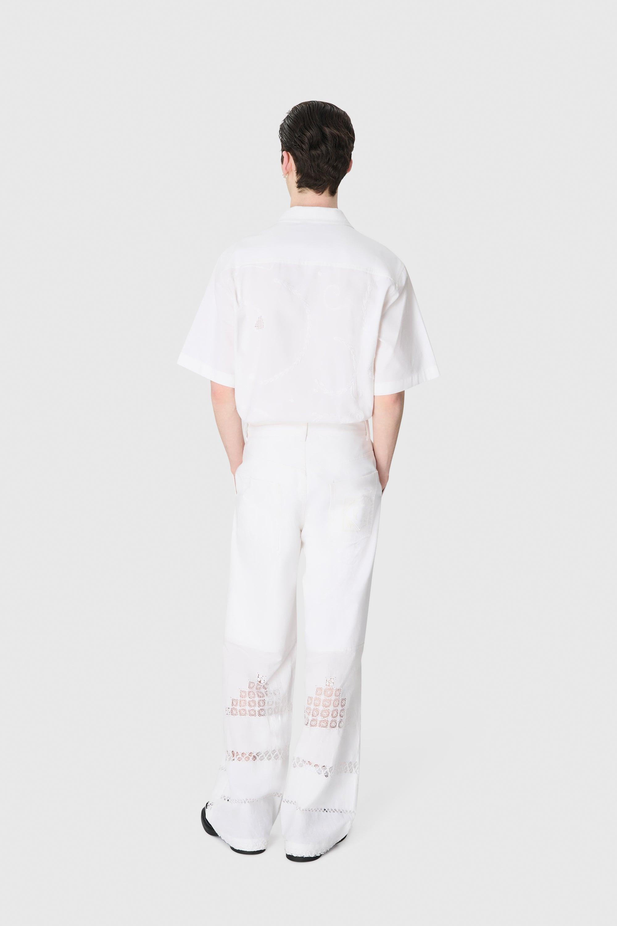 Regenerated Household Linen Bowling Shirt - 6