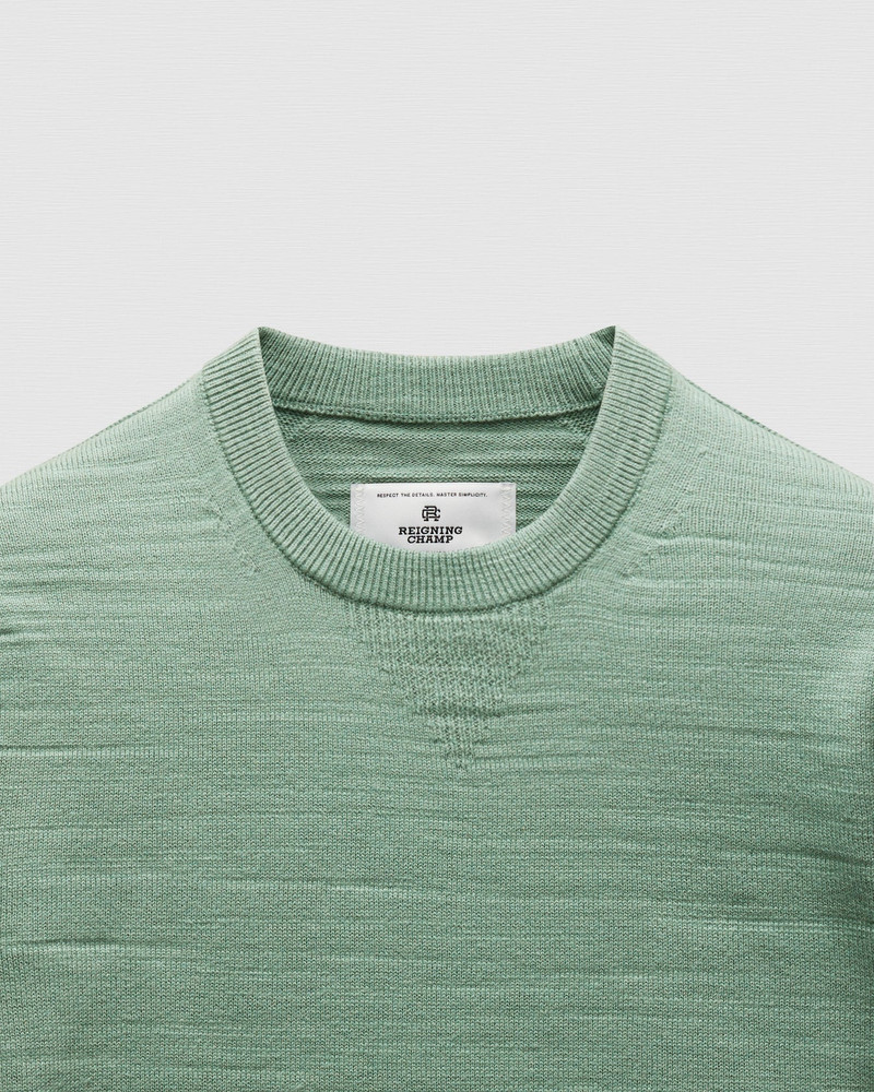 Reigning Champ Cotton Slub Laurel Crewneck Sage outlook