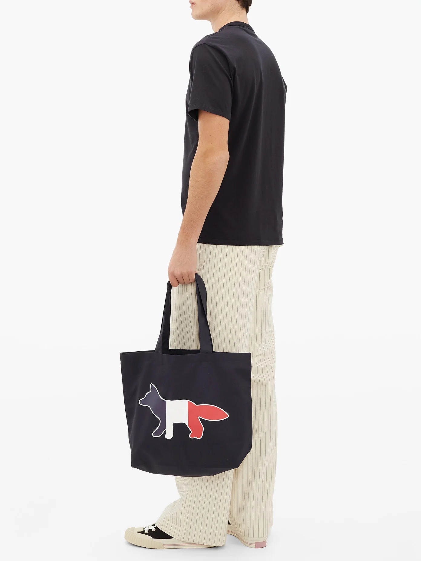 Tricolour Fox-print canvas tote bag - 2