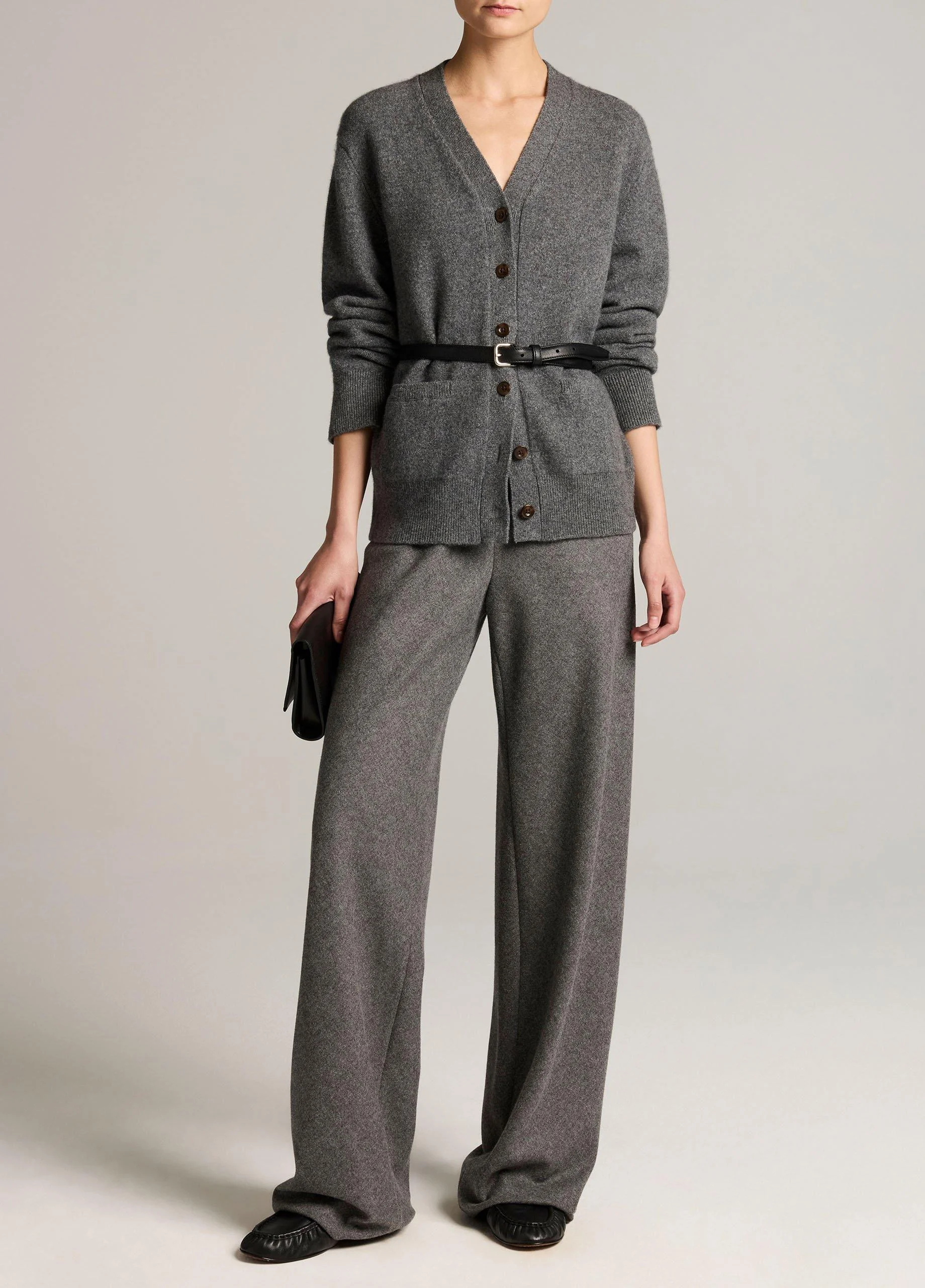 Colette High-Rise Italian Wool-Blend Flannel Bias Pant - 1