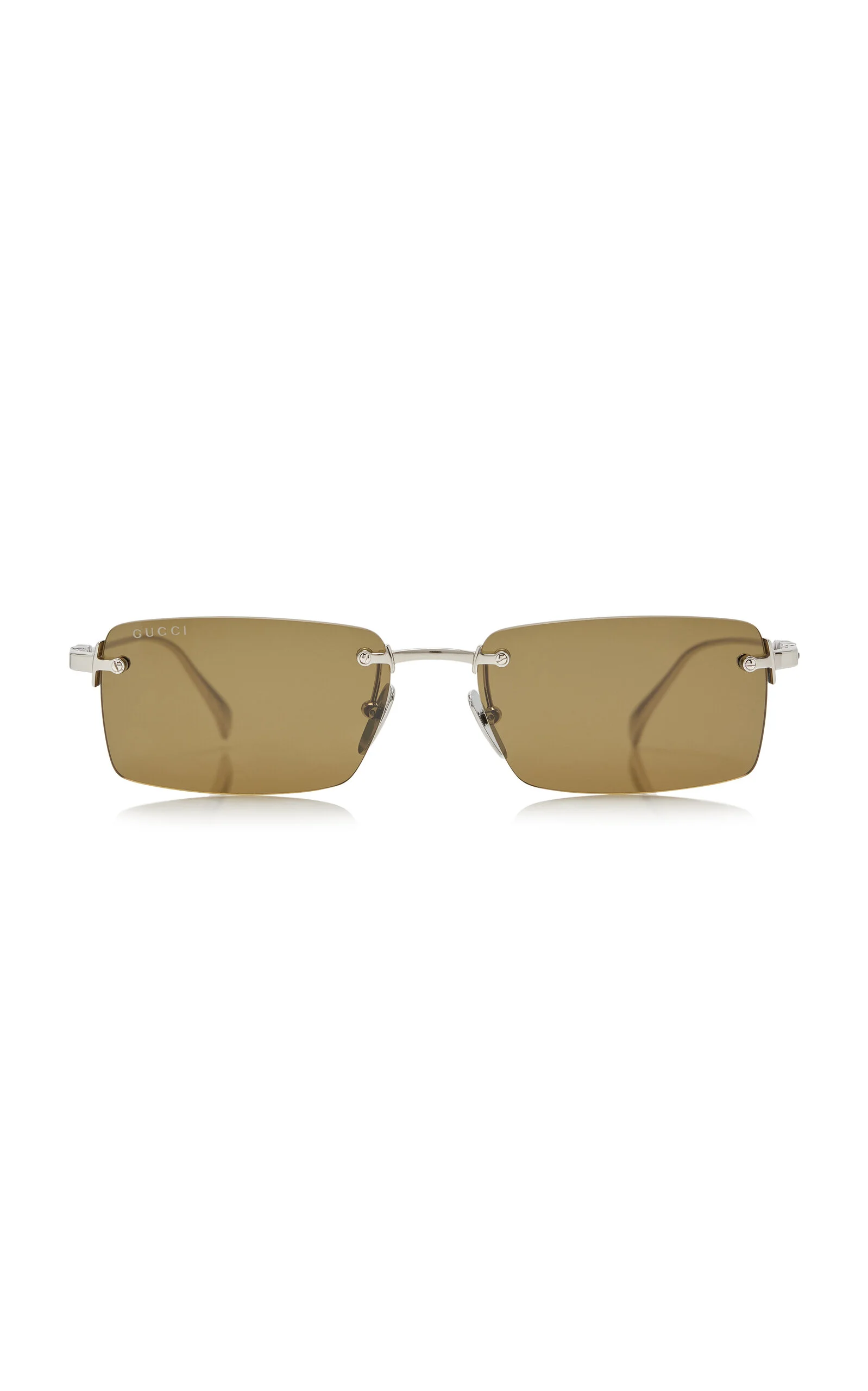 Square-Frame Metal Sunglasses brown - 1