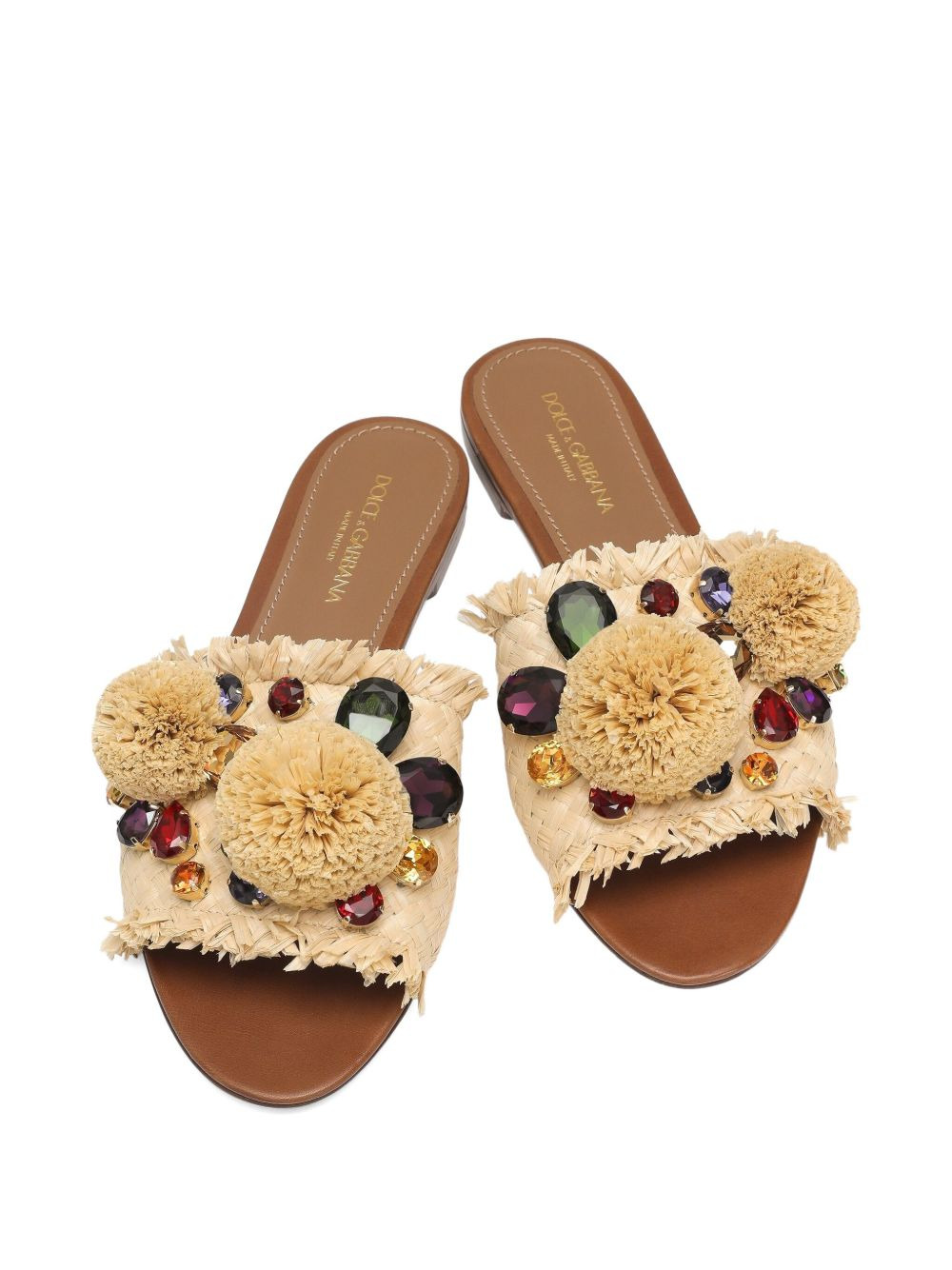 pompom raffia slides - 4