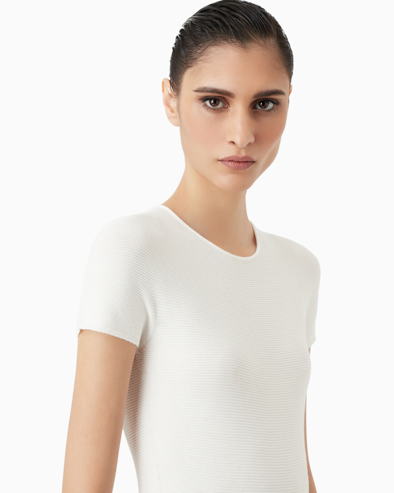 Links-stitch viscose short-sleeved jumper - 5