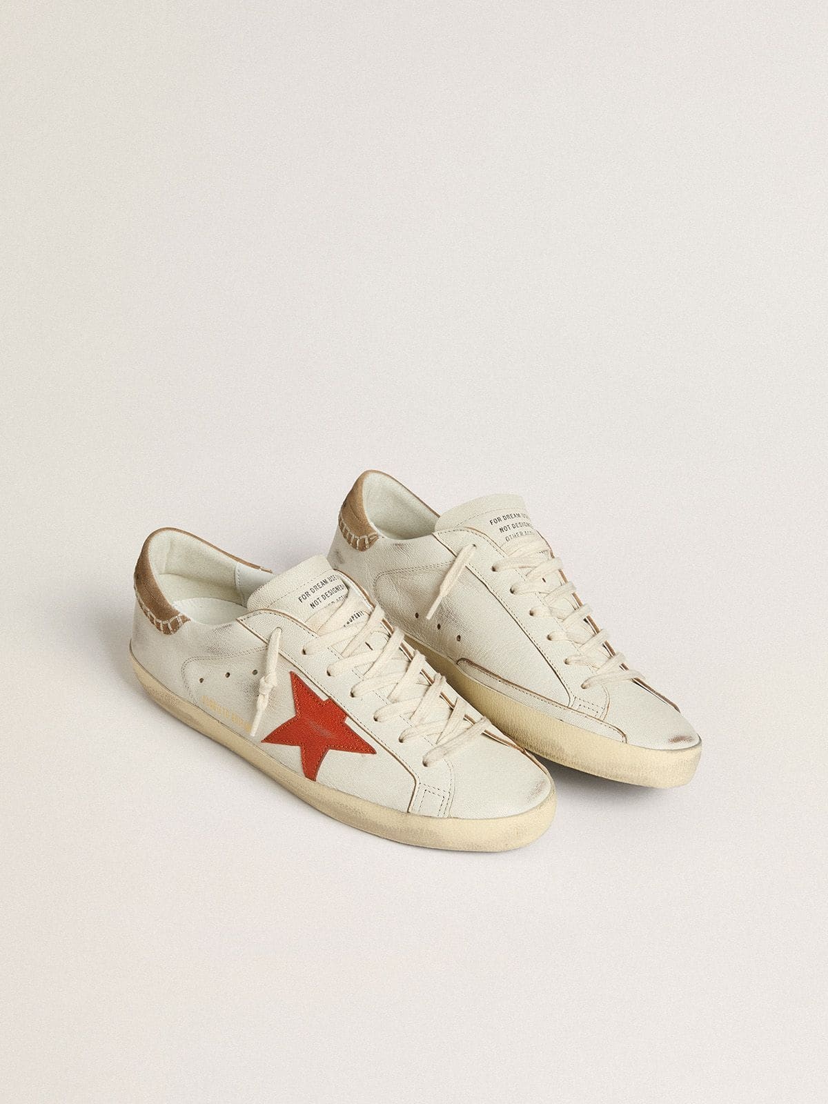 Super-Star LTD in nappa leather with orange leather star and tobacco suede heel tab - 2