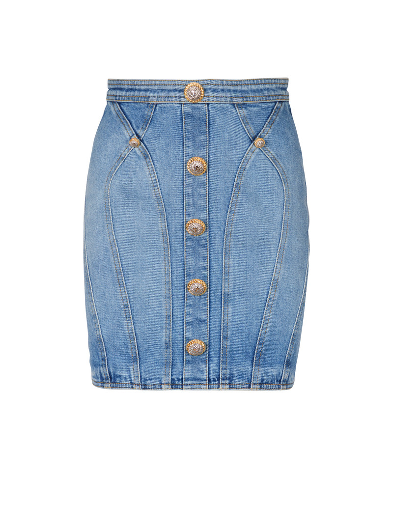 Buttoned denim skirt 1