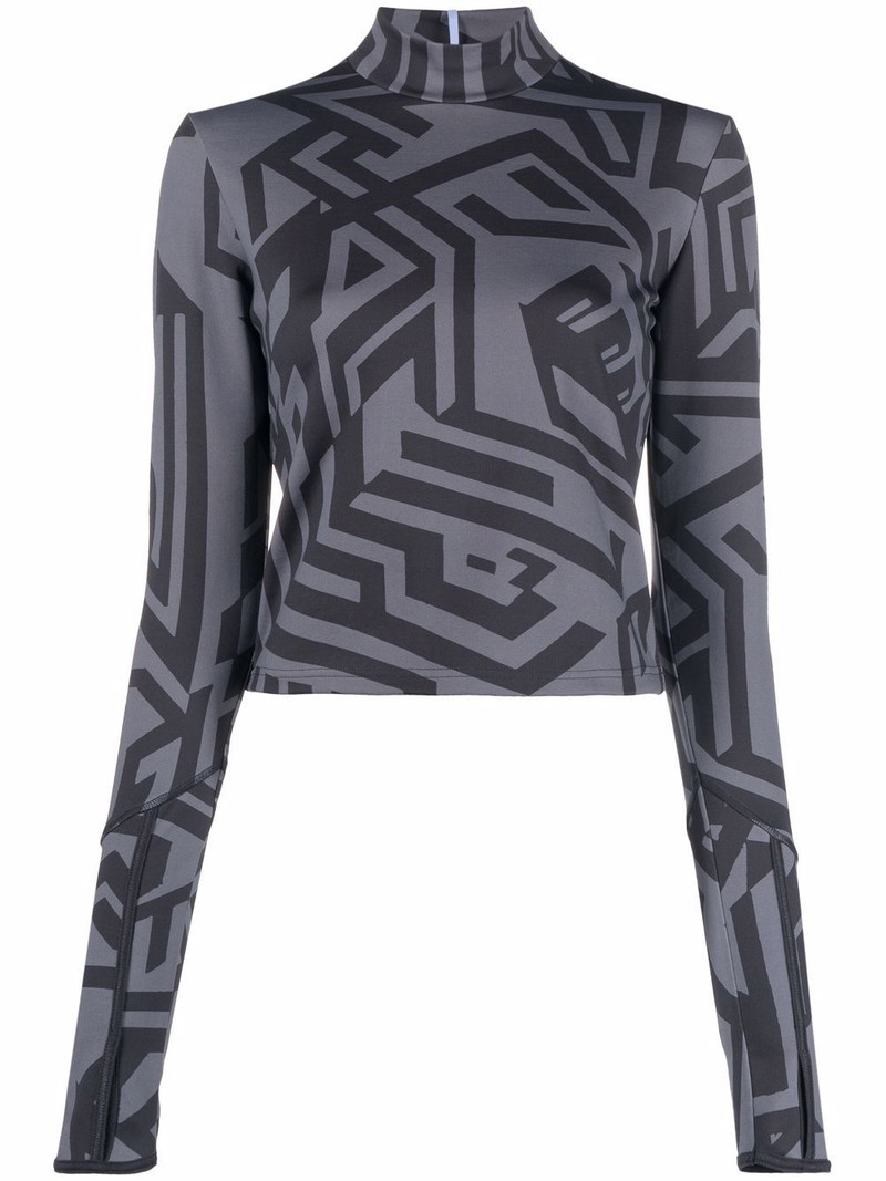 geometric-print top 1