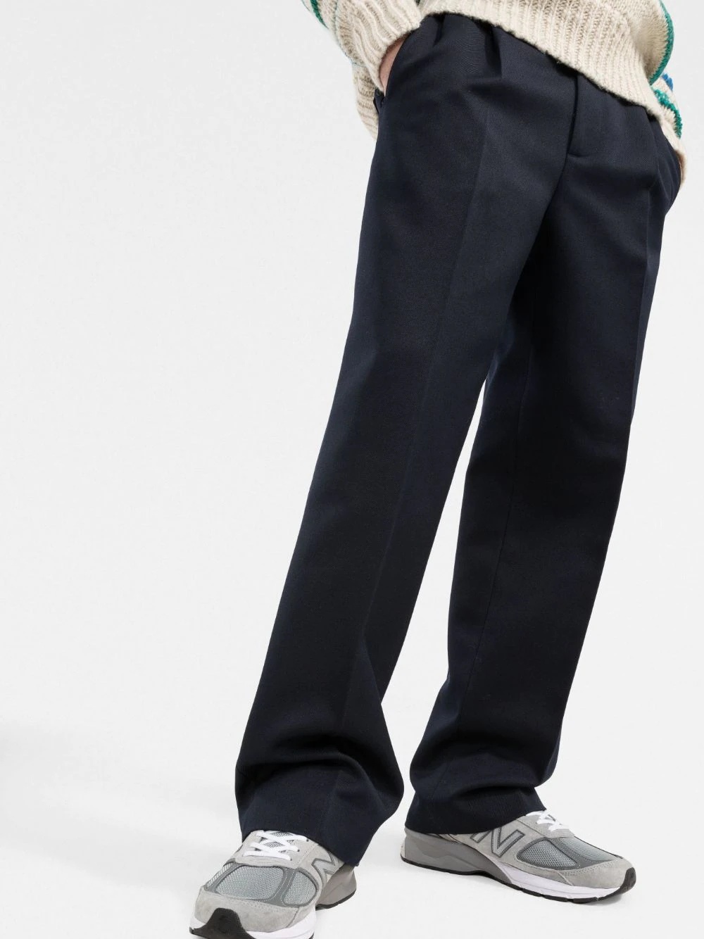 pressed-crease straight-leg trousers - 3