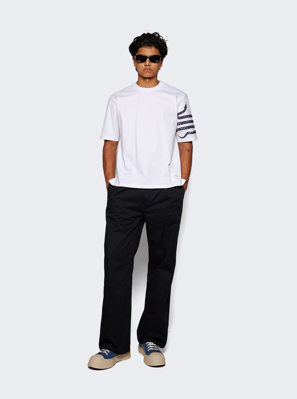 Snake Embroidered Tee White - 2