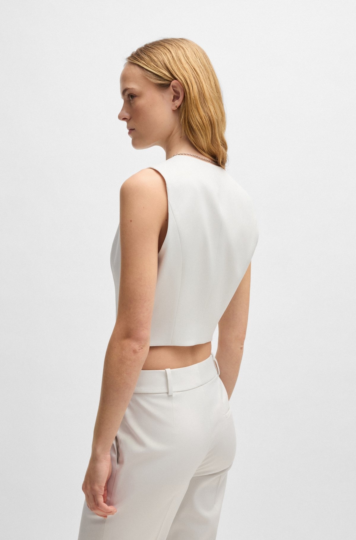 REGULAR-FIT WAISTCOAT IN SHIMMER FABRIC - 4