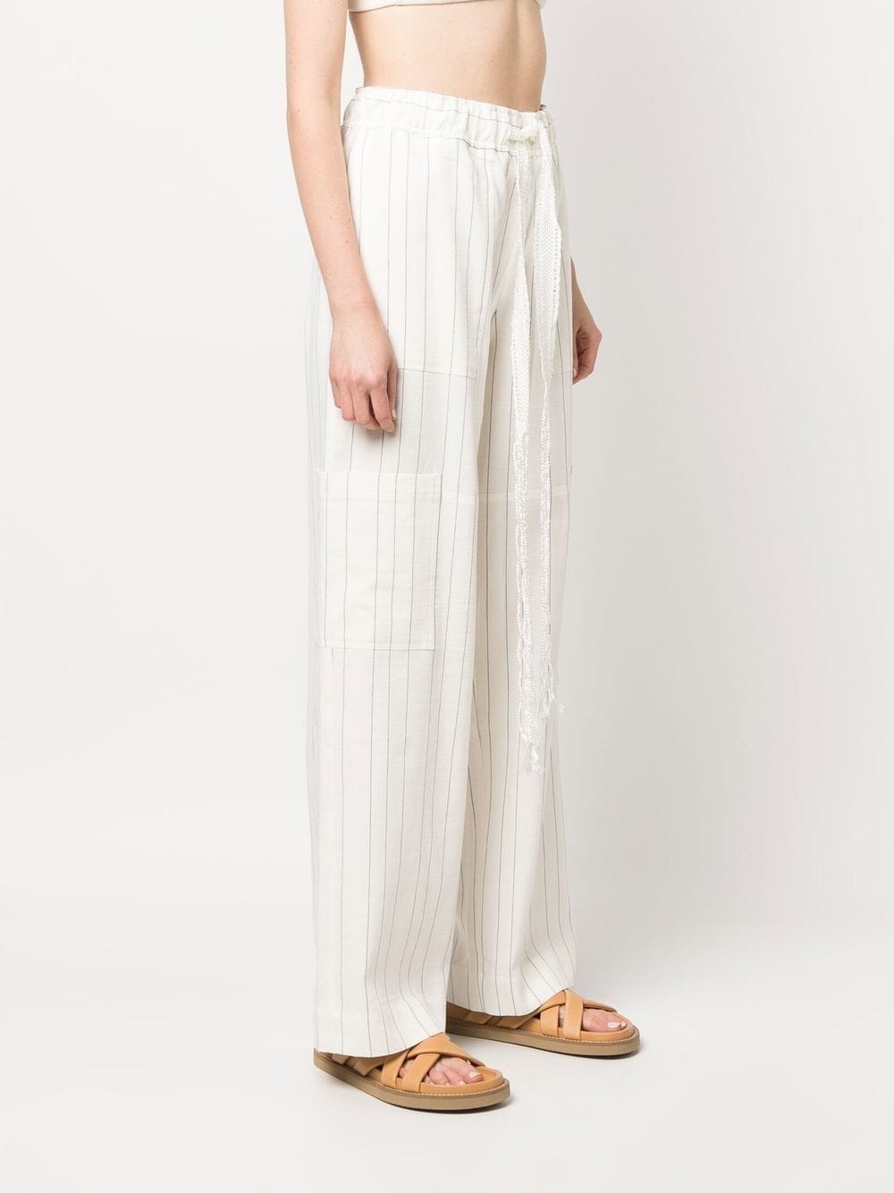 wide-leg striped trousers - 3
