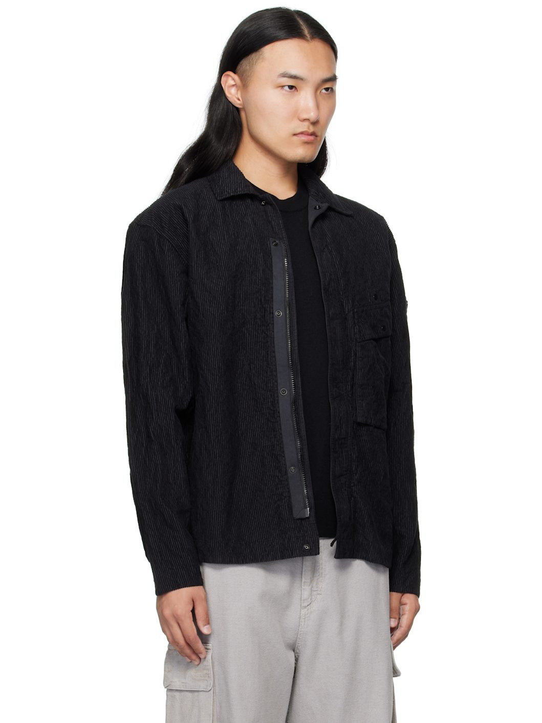 Black 1200020 Wrinkled Corduroy 500-TC Jacket - 2