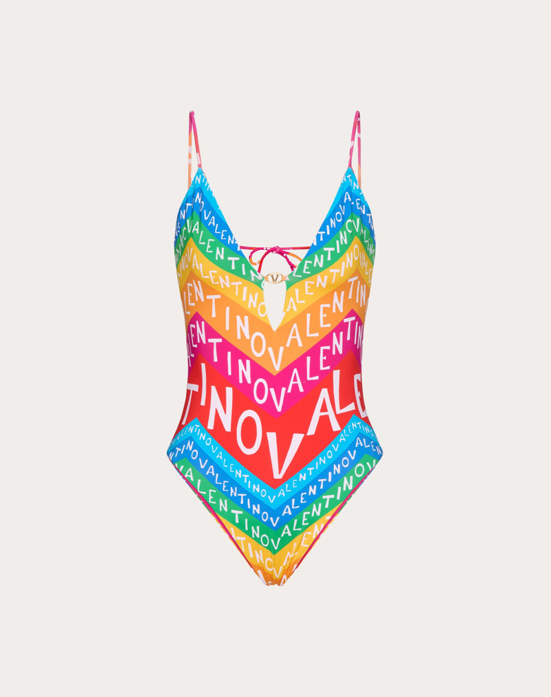 VALENTINO CHEVRON LYCRA 24 ONE-PIECE SWIMSUIT - 1